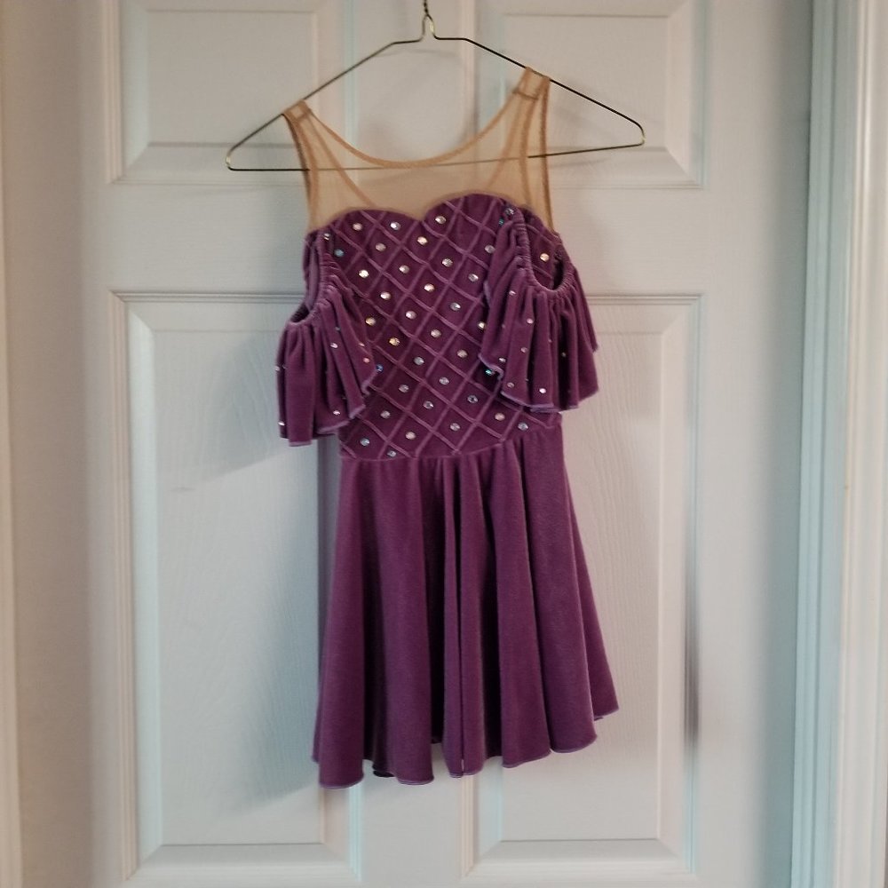 Purple Sequin Lyrical Dance Costume (Size XXSmall)